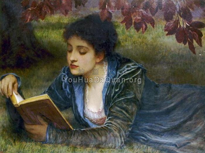 Girl Reading - 查尔斯·爱德华·佩鲁吉尼